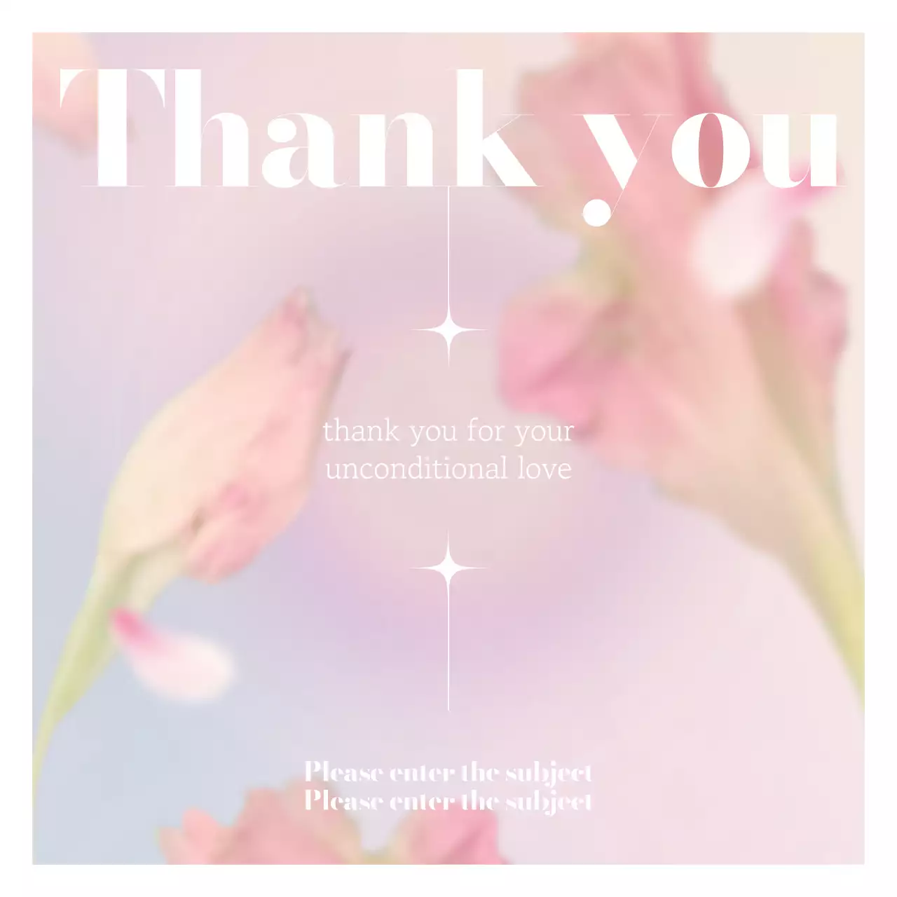 Pink Elegant Thank You Card Social Media Post