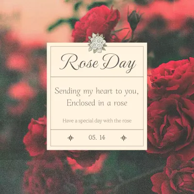 Red Floral Rose Announcement Social Media Post