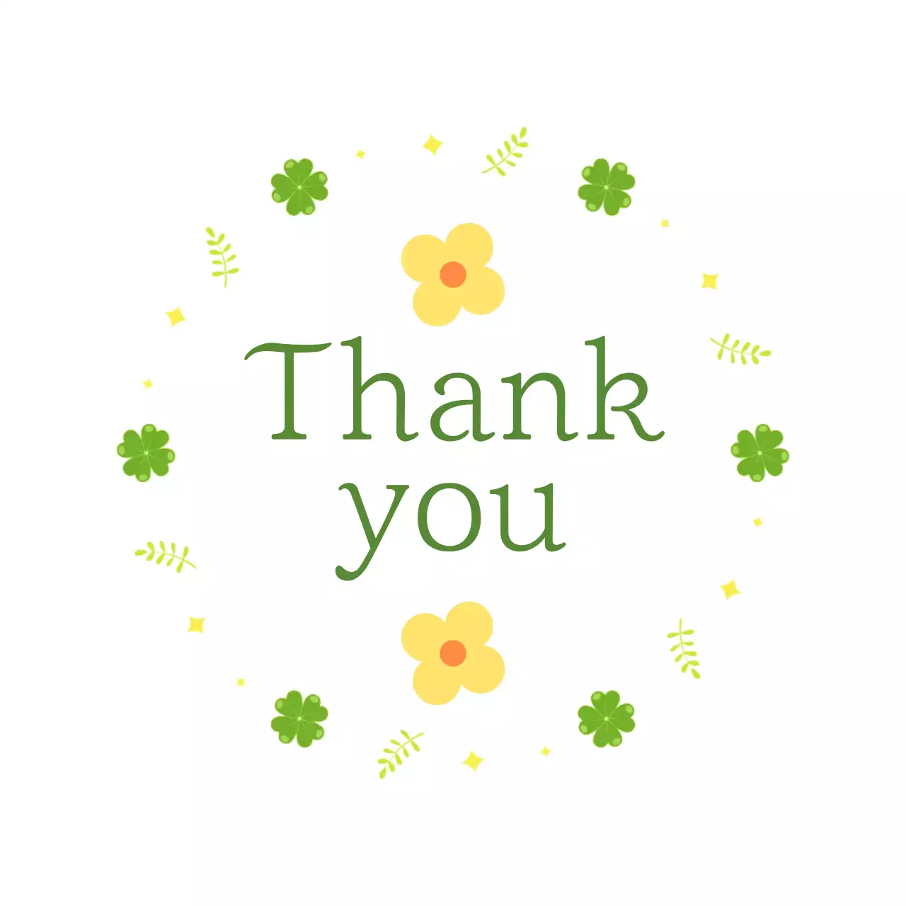 연두 네잎클로버 심플 감사 인사