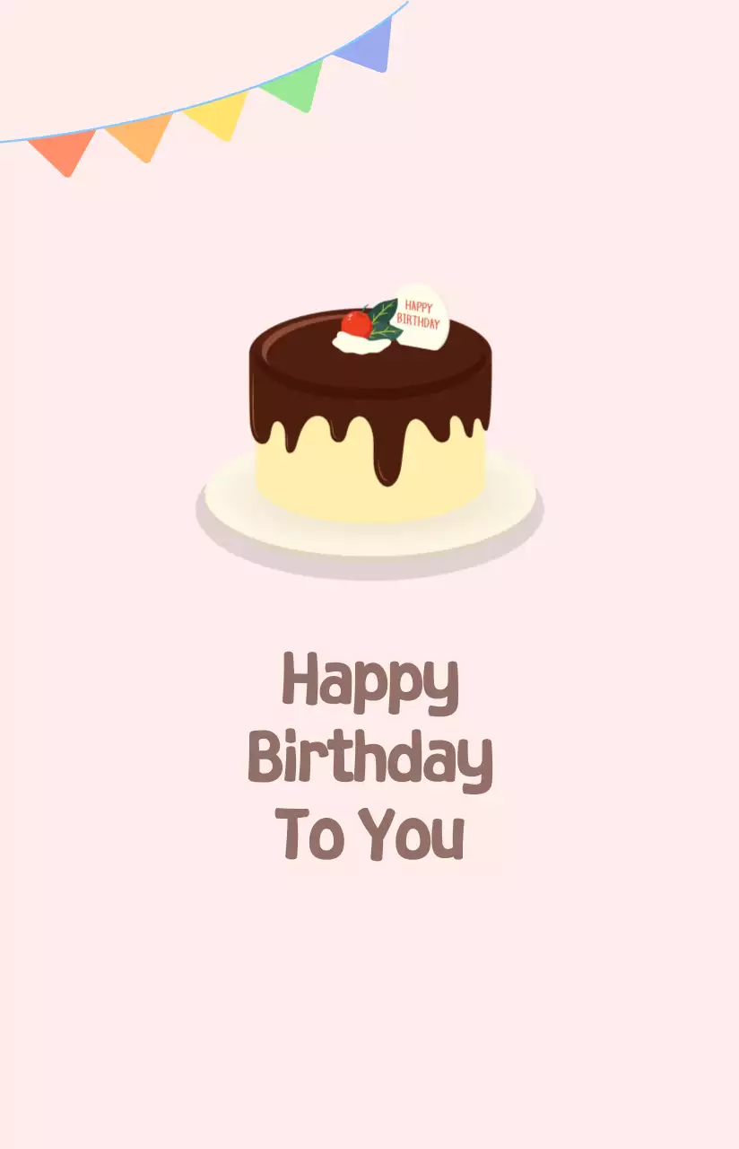 핑크 아기자기한 생일 카드