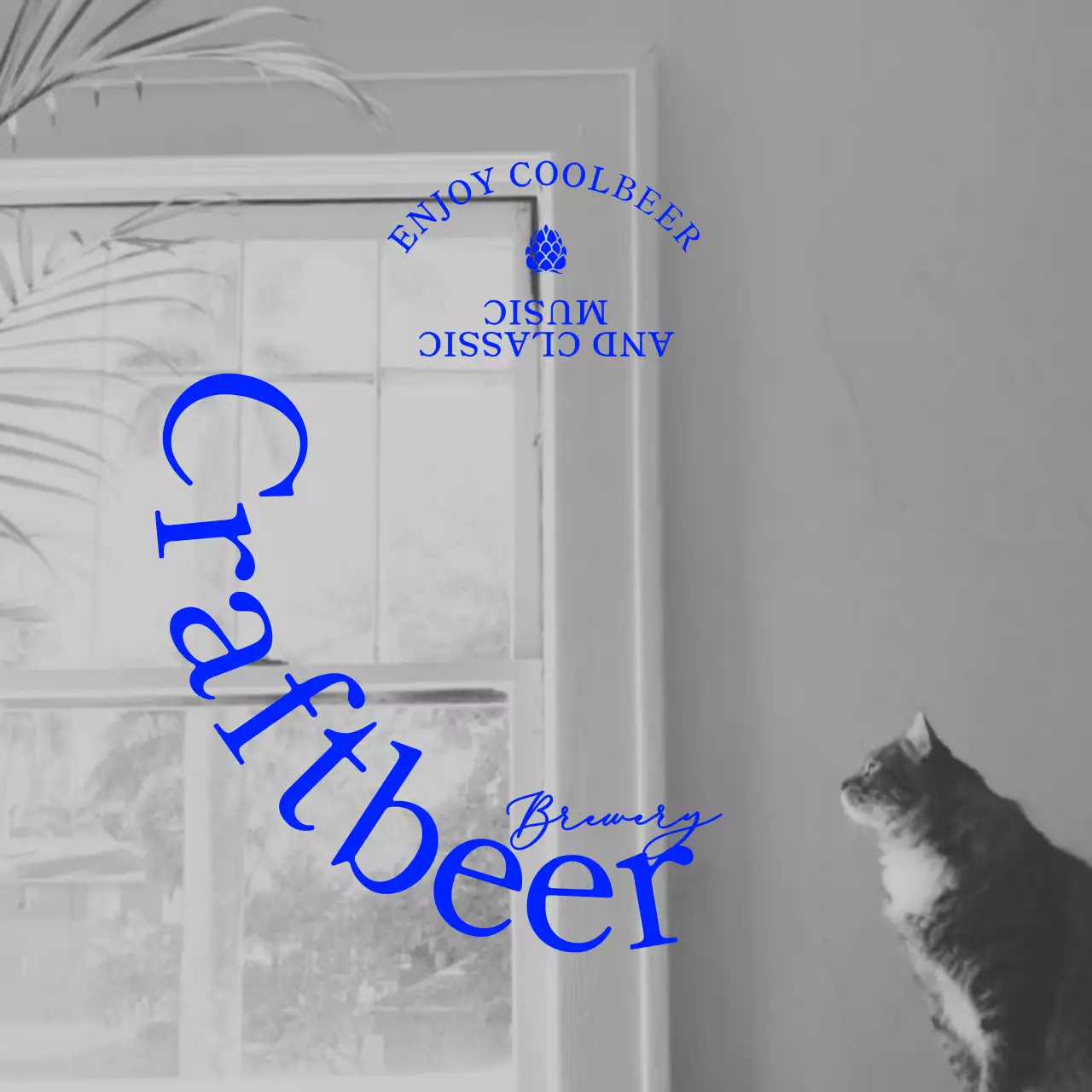 감성적인 흑백사진과 세리프체의 빈티지한 느낌의 펍