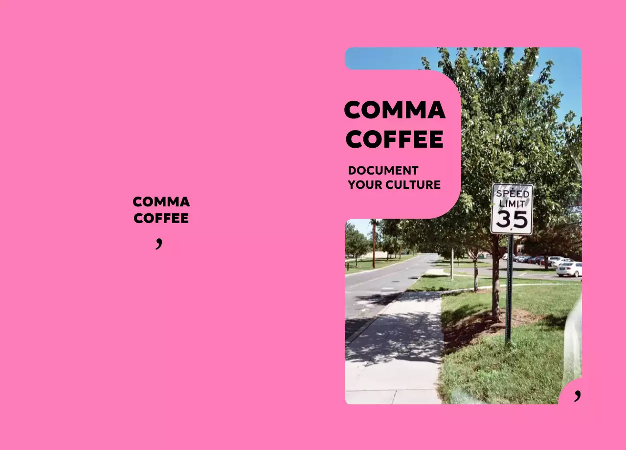 핑크 모던 카페 홍보