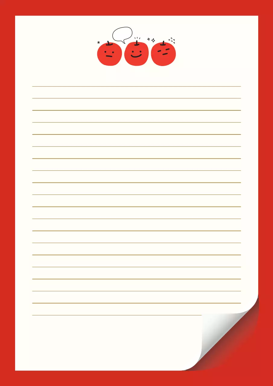 빨강 아기자기한 문구 메모지