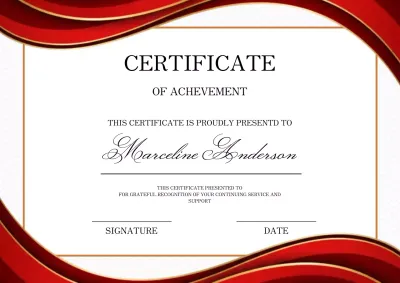 Red and gold elegant achievement certificate