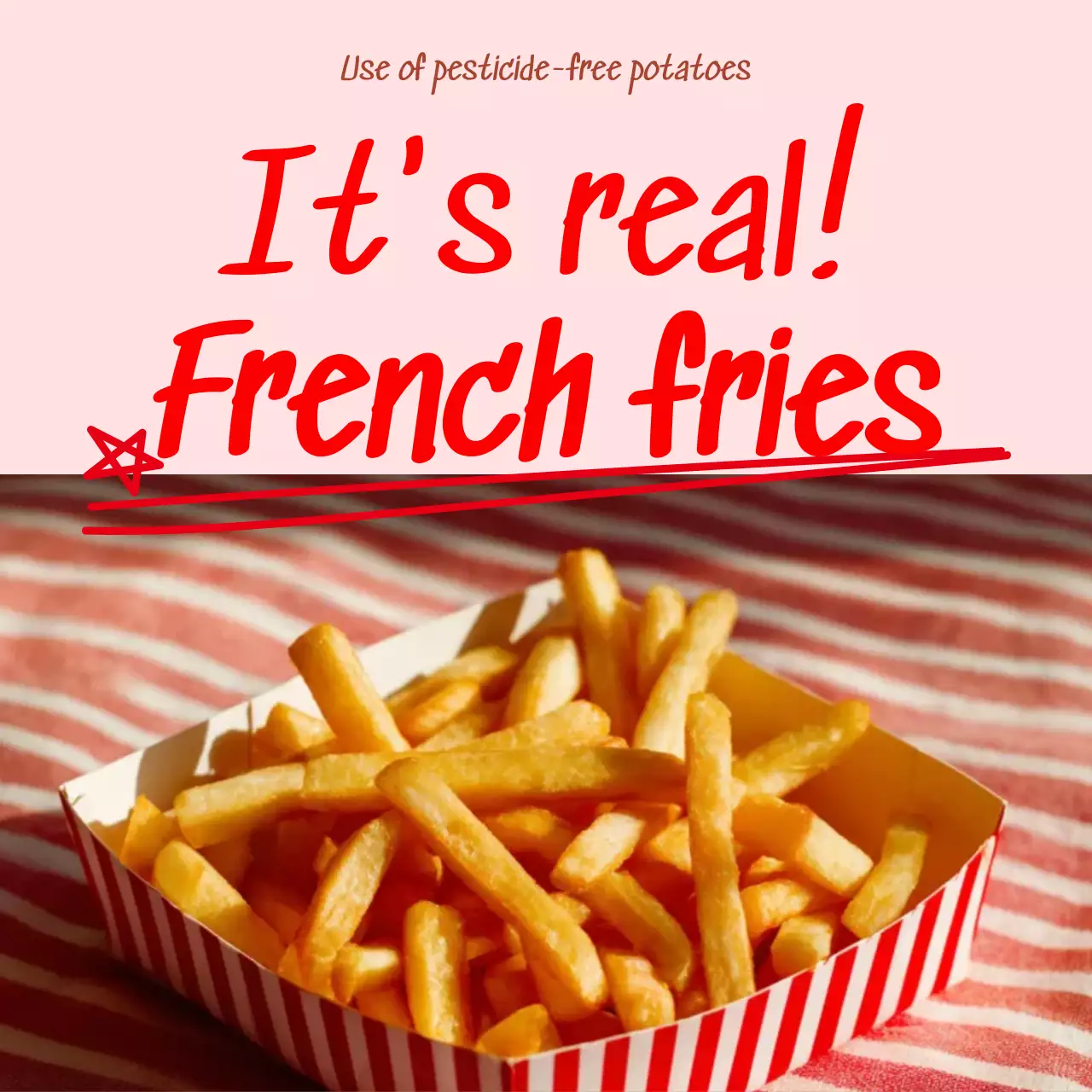 red trendy fries advertisement