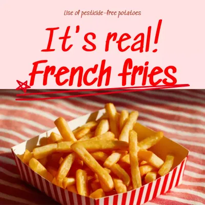 red trendy fries advertisement