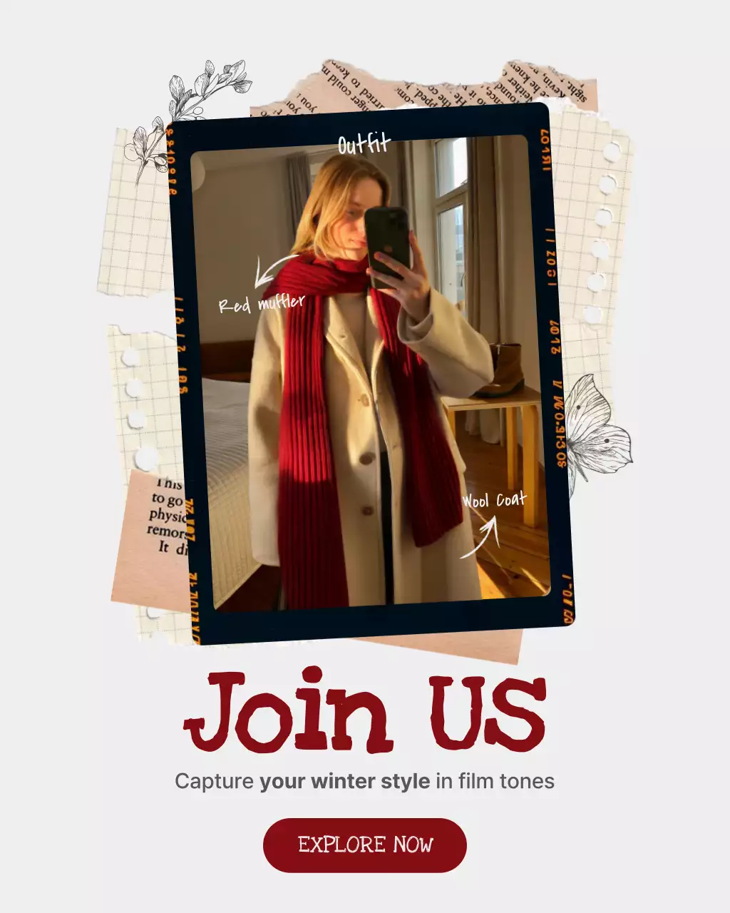 Red Vintage Winter Promotion