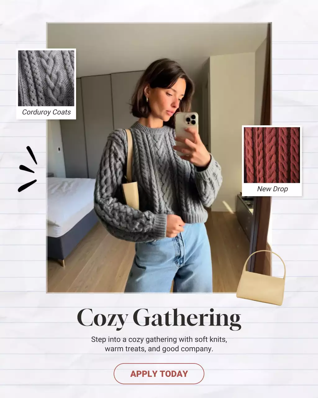 Grey Cozy Fashion Invitation