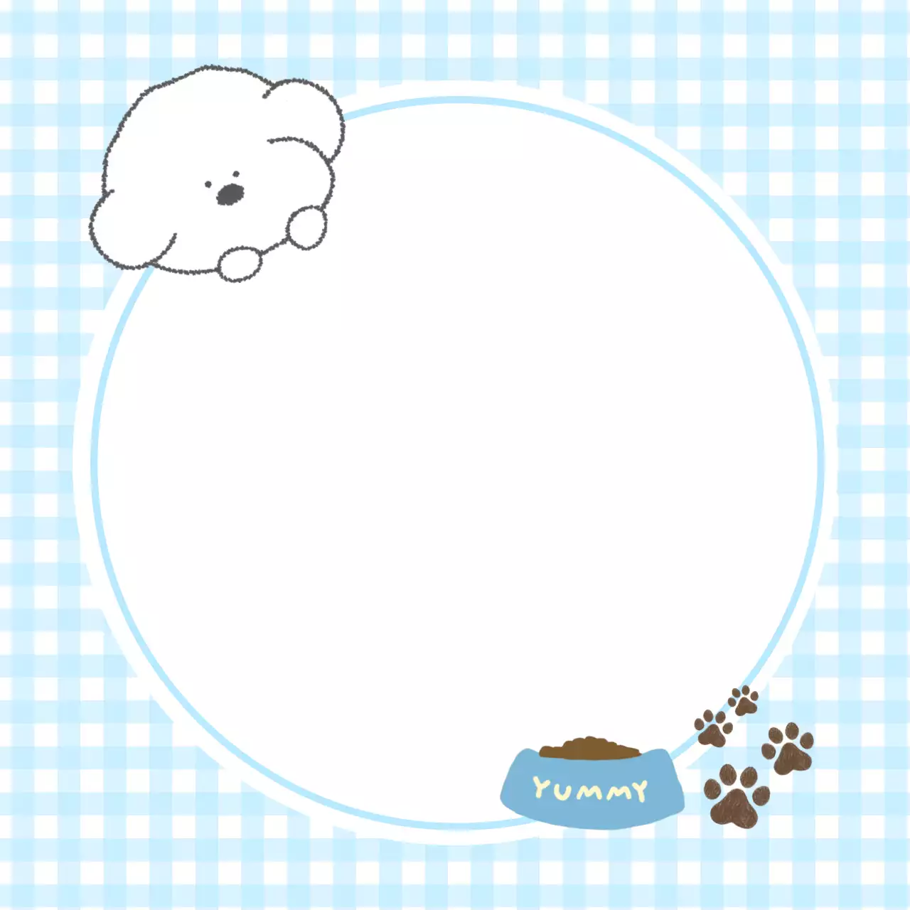 하늘색 아기자기한 강아지 문구