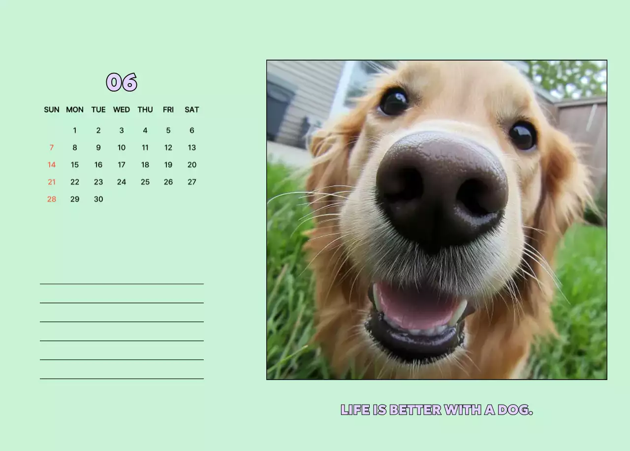 黄色 かわいい 犬 カレンダー