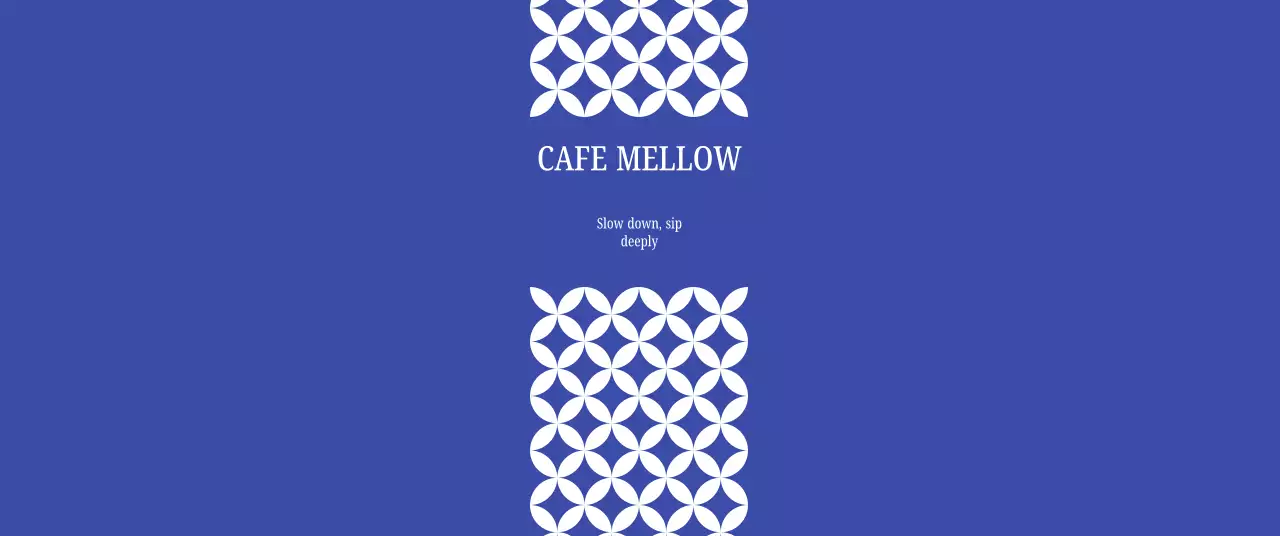 青 幾何学 カフェ ロゴ パターン