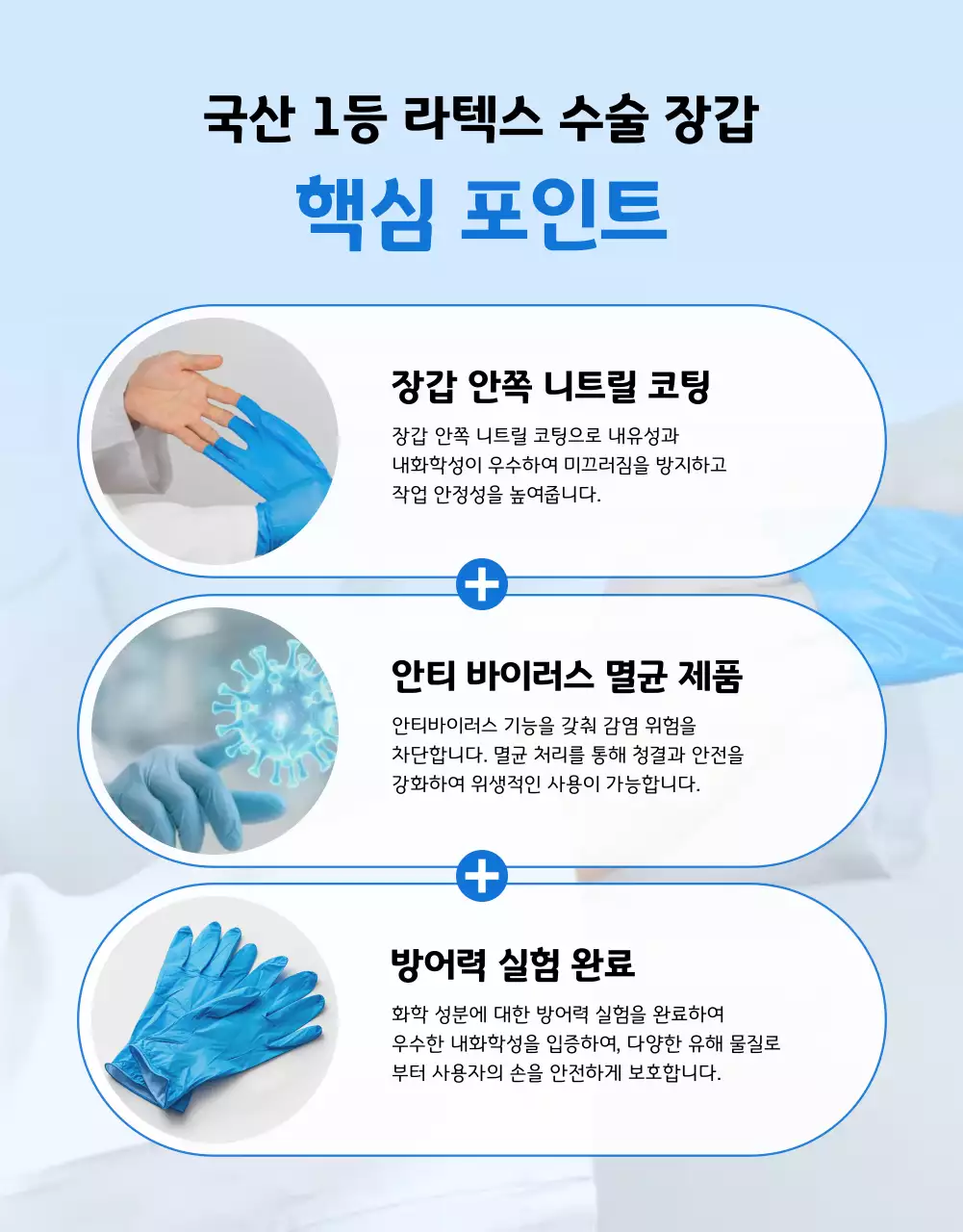 하늘색 모던 의료 제품 홍보