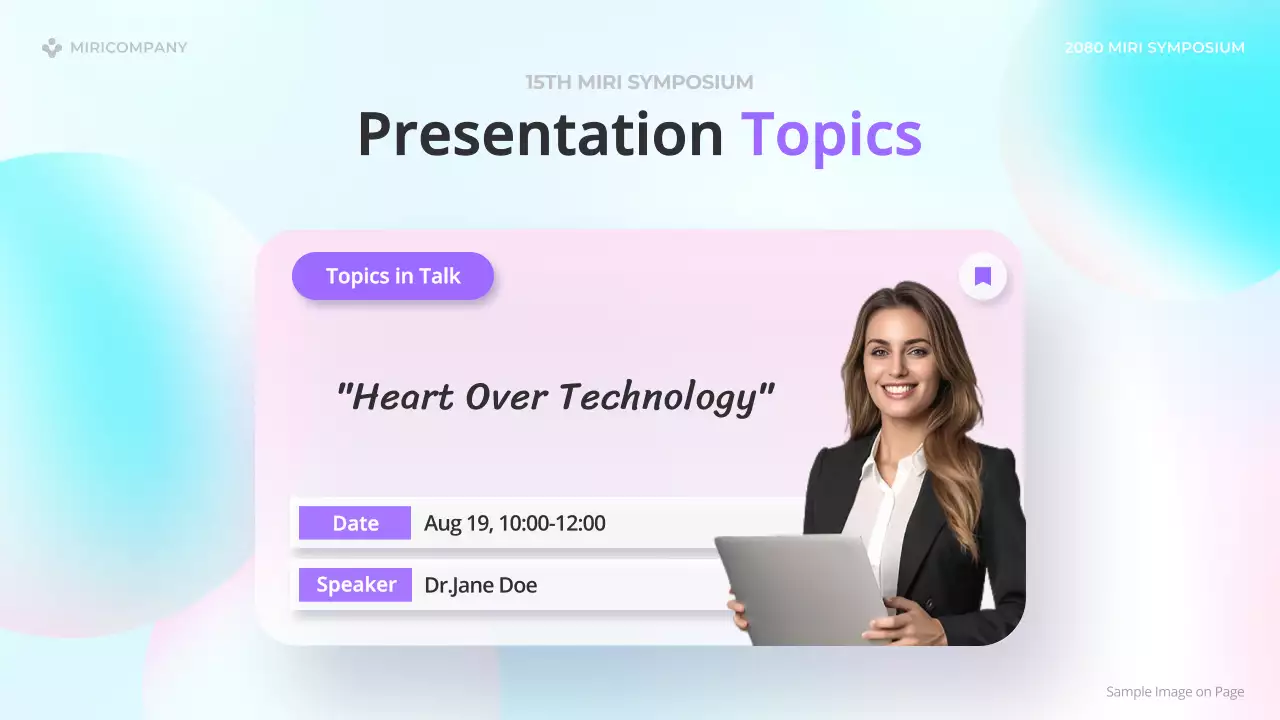 Trendy speaker presentations in light blue and pink