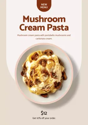 Beige Modern Pasta Promotion Poster