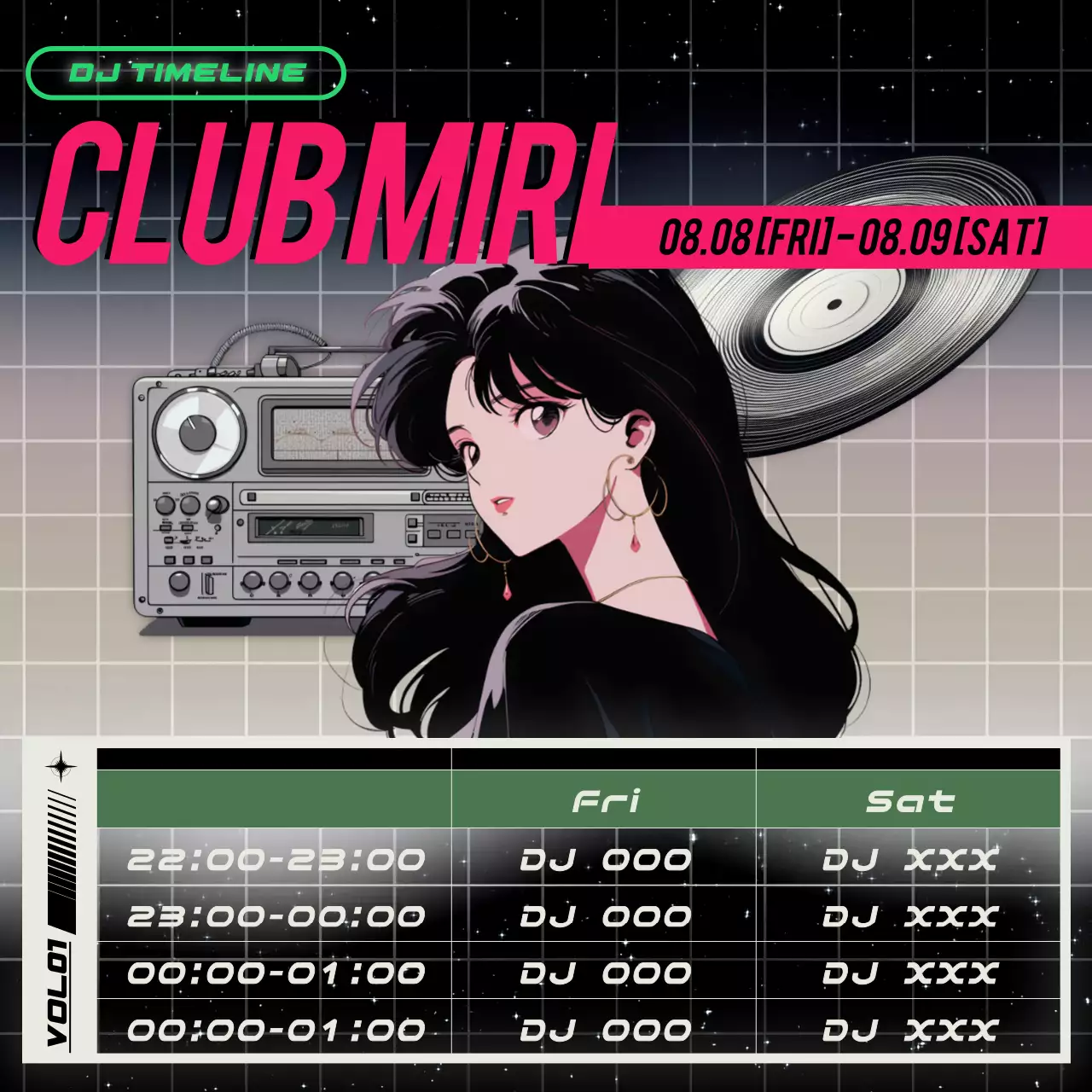 Promoção de evento Neon Cyber ​​Dj Postagem em mídia social