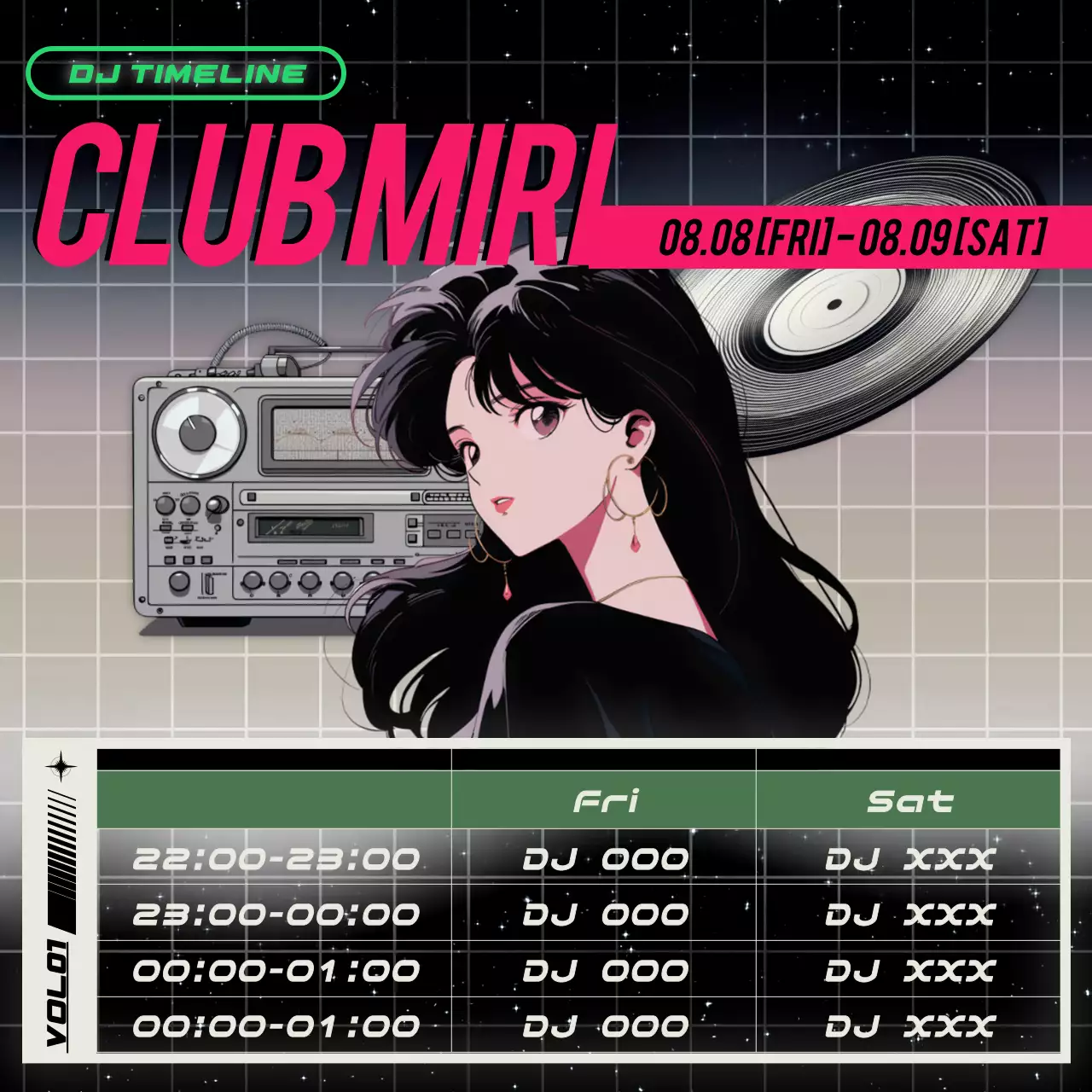 ネオン サイバー クラブイベント ポスター