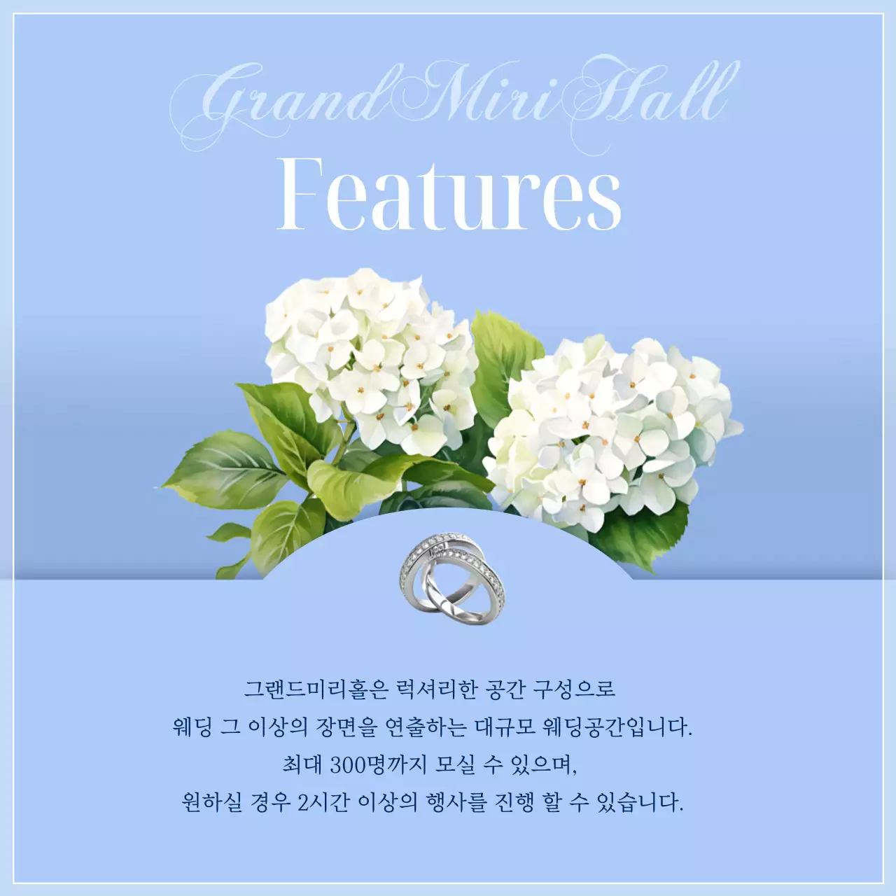 하늘색의 고급진 결혼식장 홍보