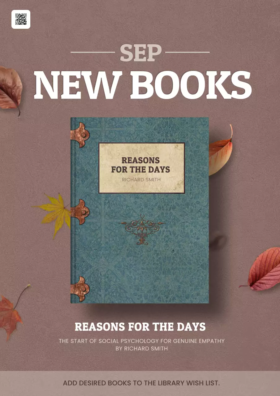 brown vintage book announcement