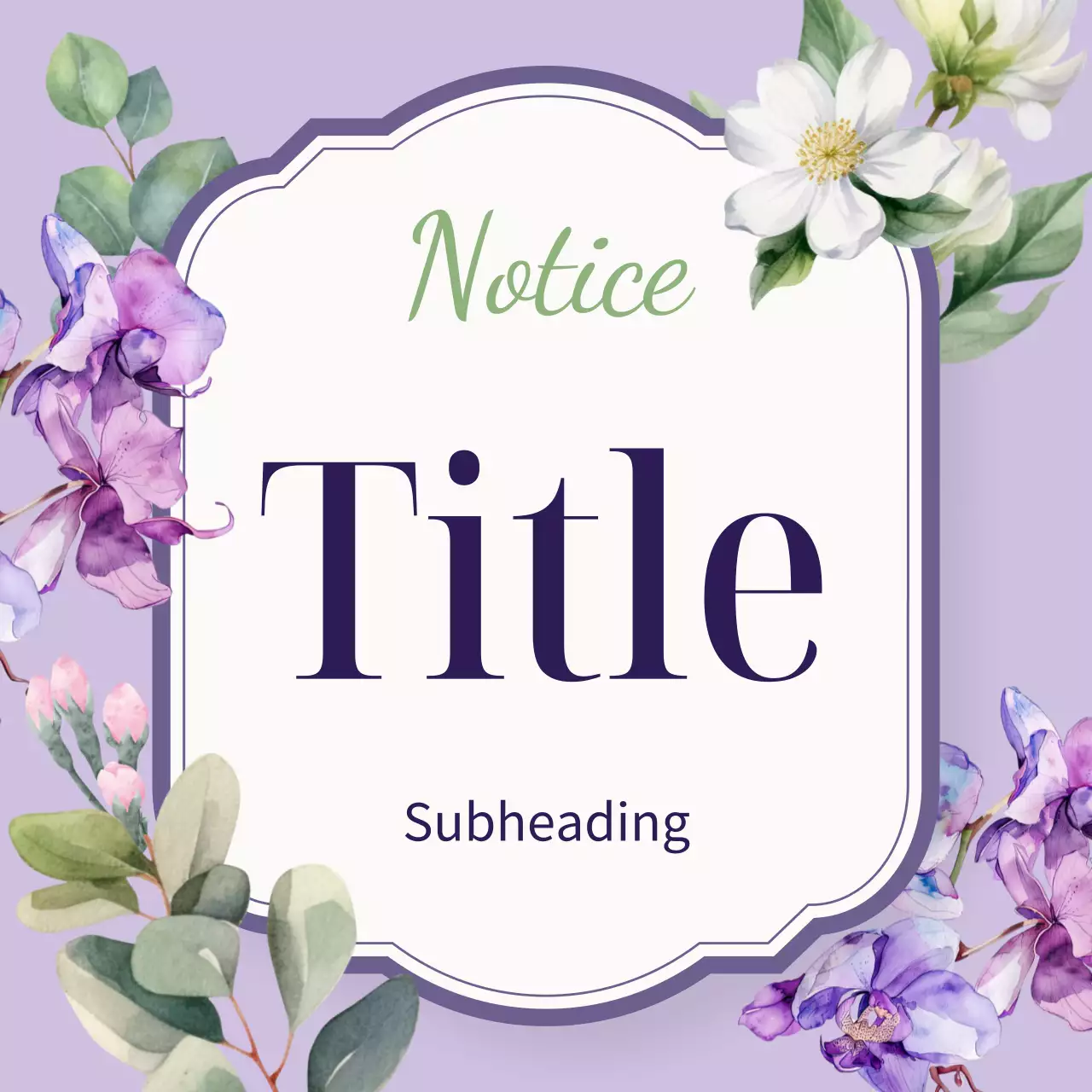 Green Floral Marketing Notice Instagram Carousel