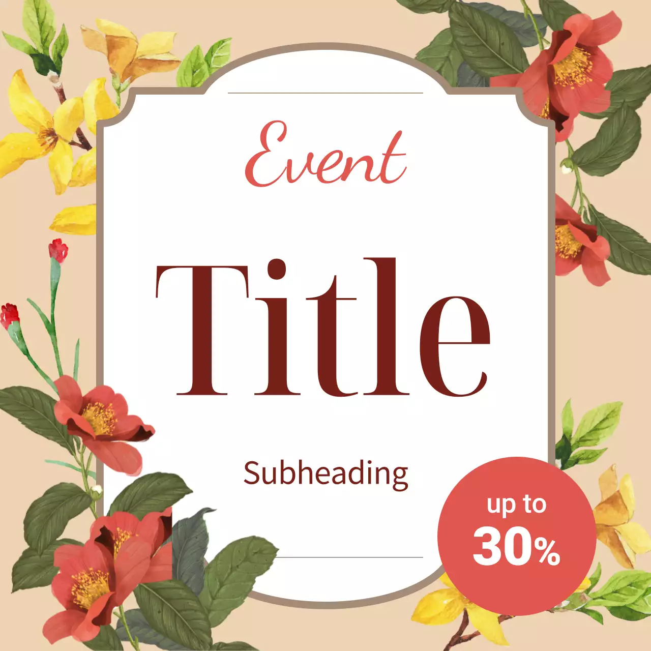 Green Floral Marketing Notice Instagram Carousel