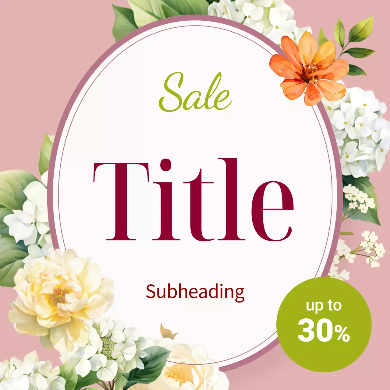 Green Floral Marketing Notice Instagram Carousel