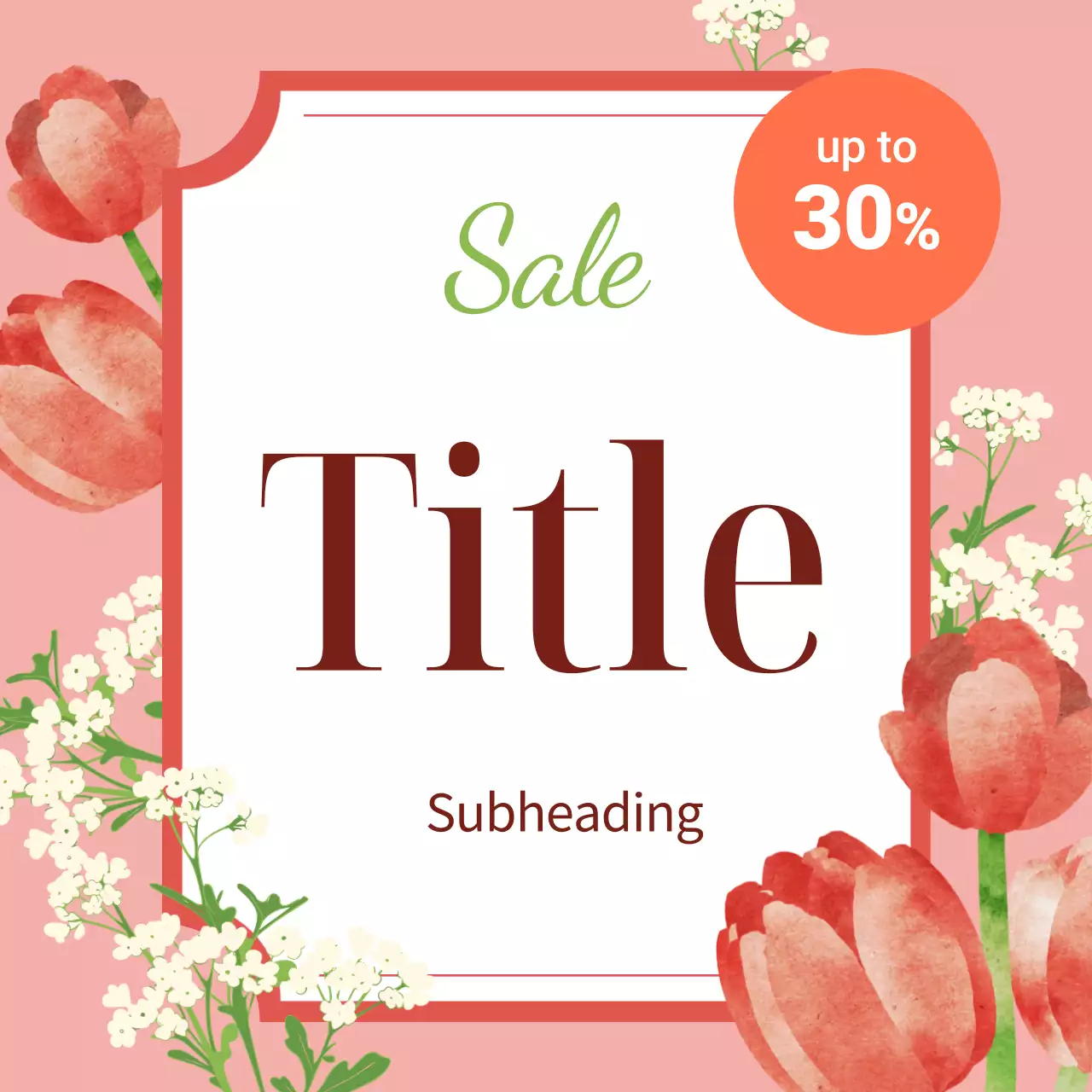 Green Floral Marketing Notice Instagram Carousel