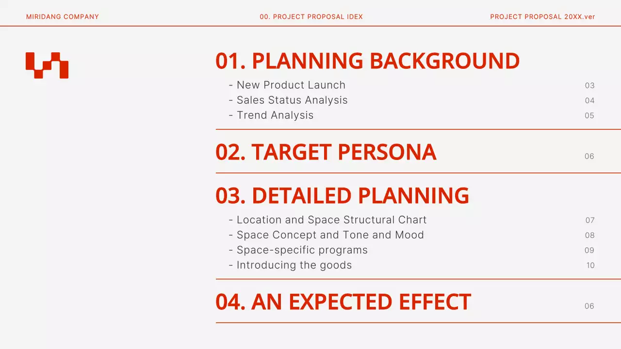 빨강과 흰색의 모던한 디저트 팝업스토어 기획서