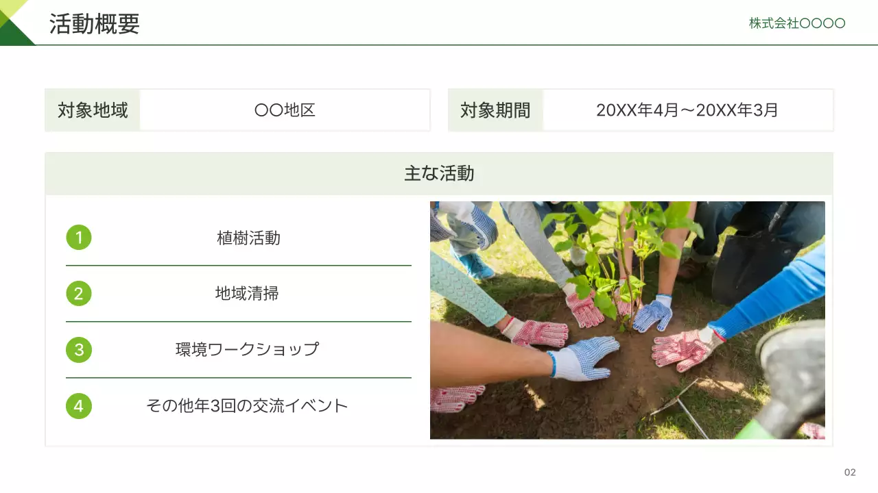 緑 シンプル 報告書 プレゼンテーション