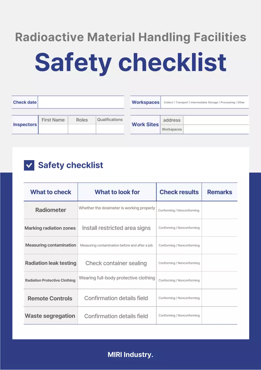 Sổ tay kiểm tra an toàn Blue Clean