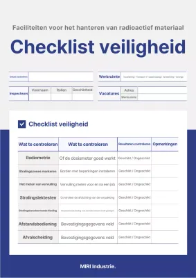Handleiding Blue Clean Safety Checklist