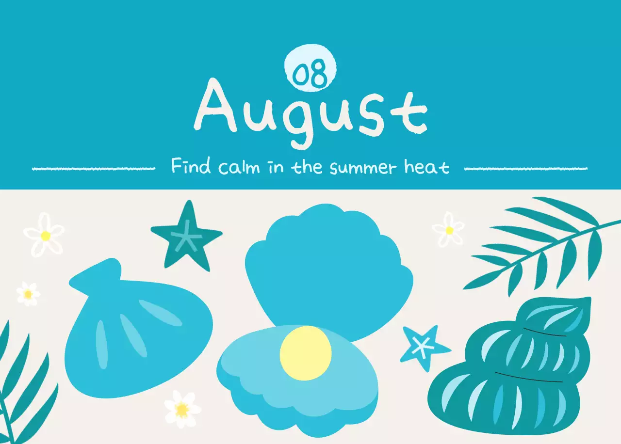 Kalender Lucu Biru Langit