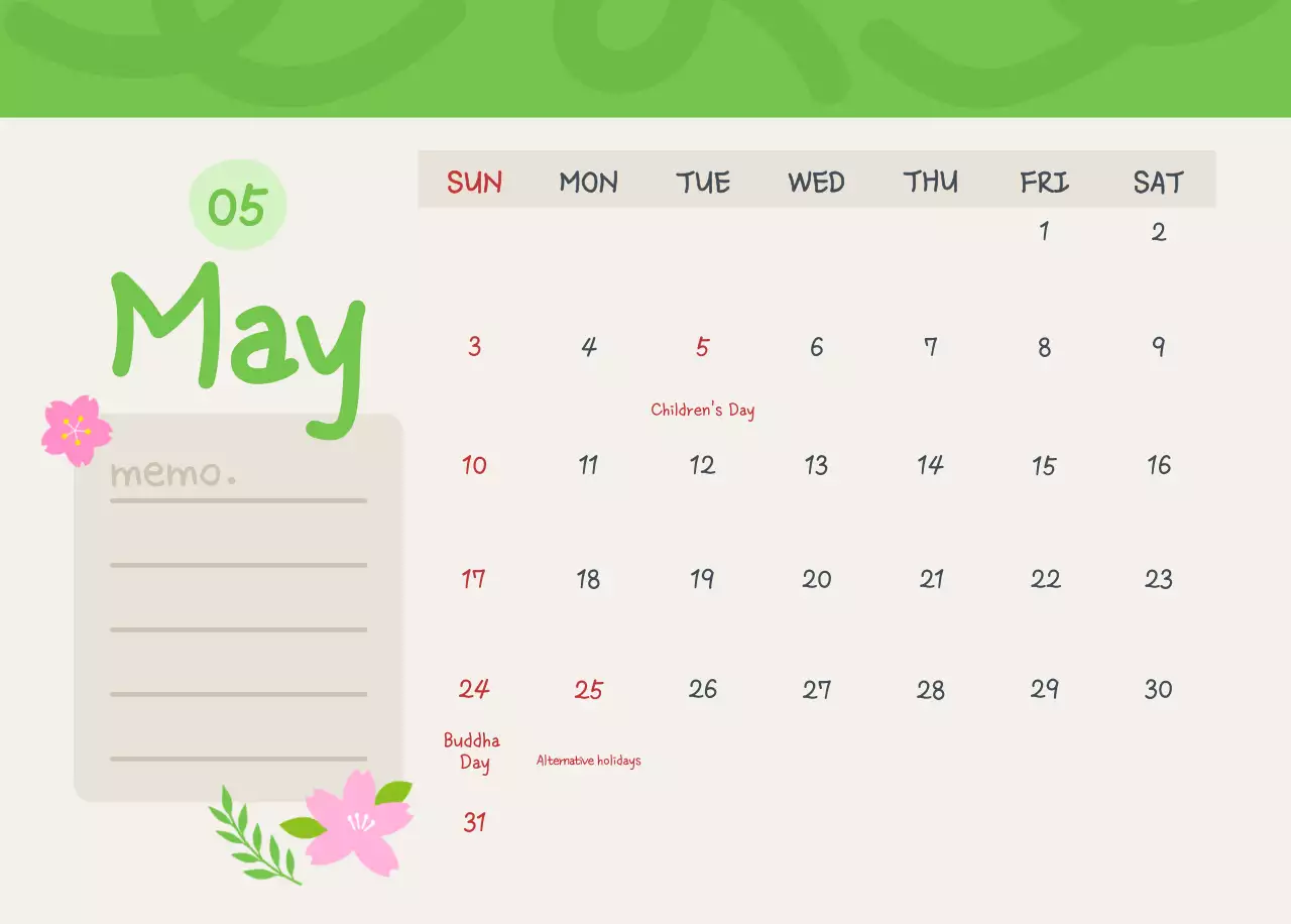 Kalender Lucu Biru Langit