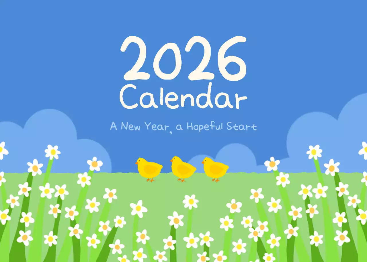 Kalender Lucu Biru Langit