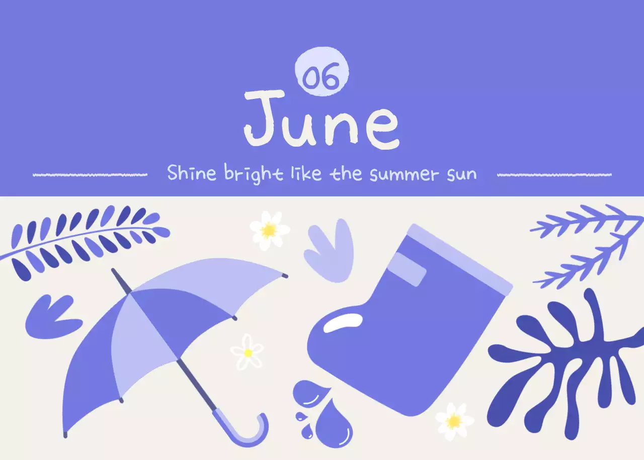 Kalender Lucu Biru Langit