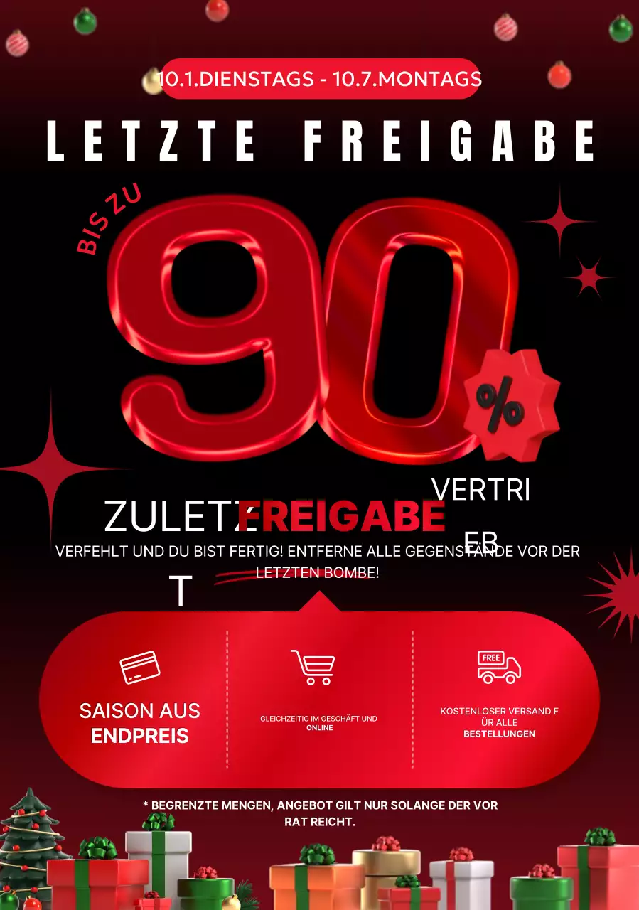 Roter Kontrast Verkaufsförderung