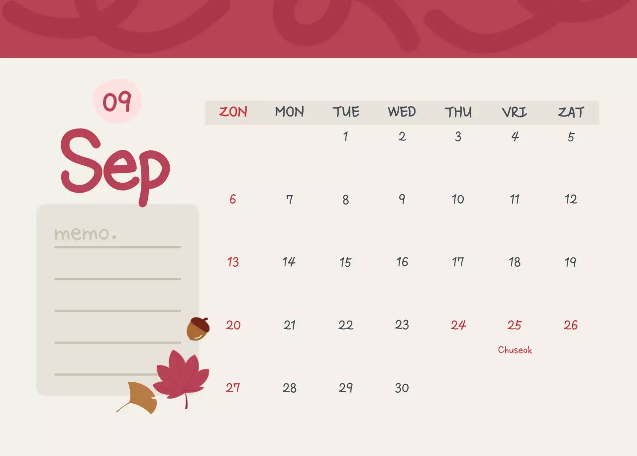 Hemelsblauwe schattige kalender