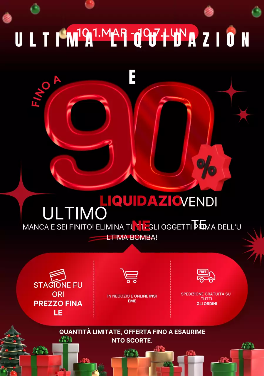 Promozione di vendita a contrasto rosso