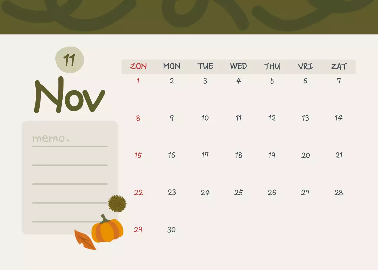 Hemelsblauwe schattige kalender