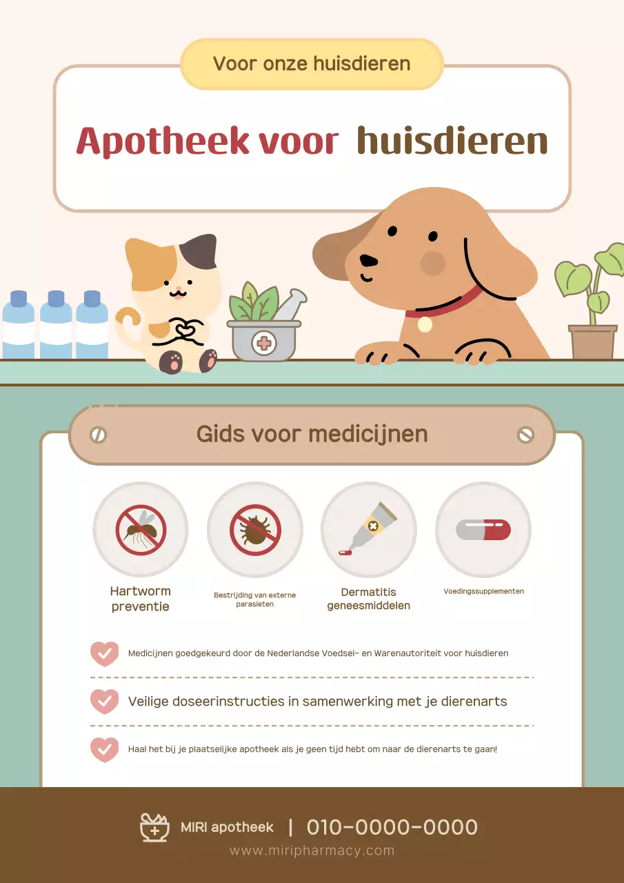 Beige schattige huisdierengids