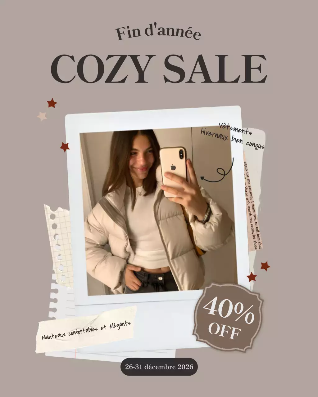 Promotion de la mode moderne beige