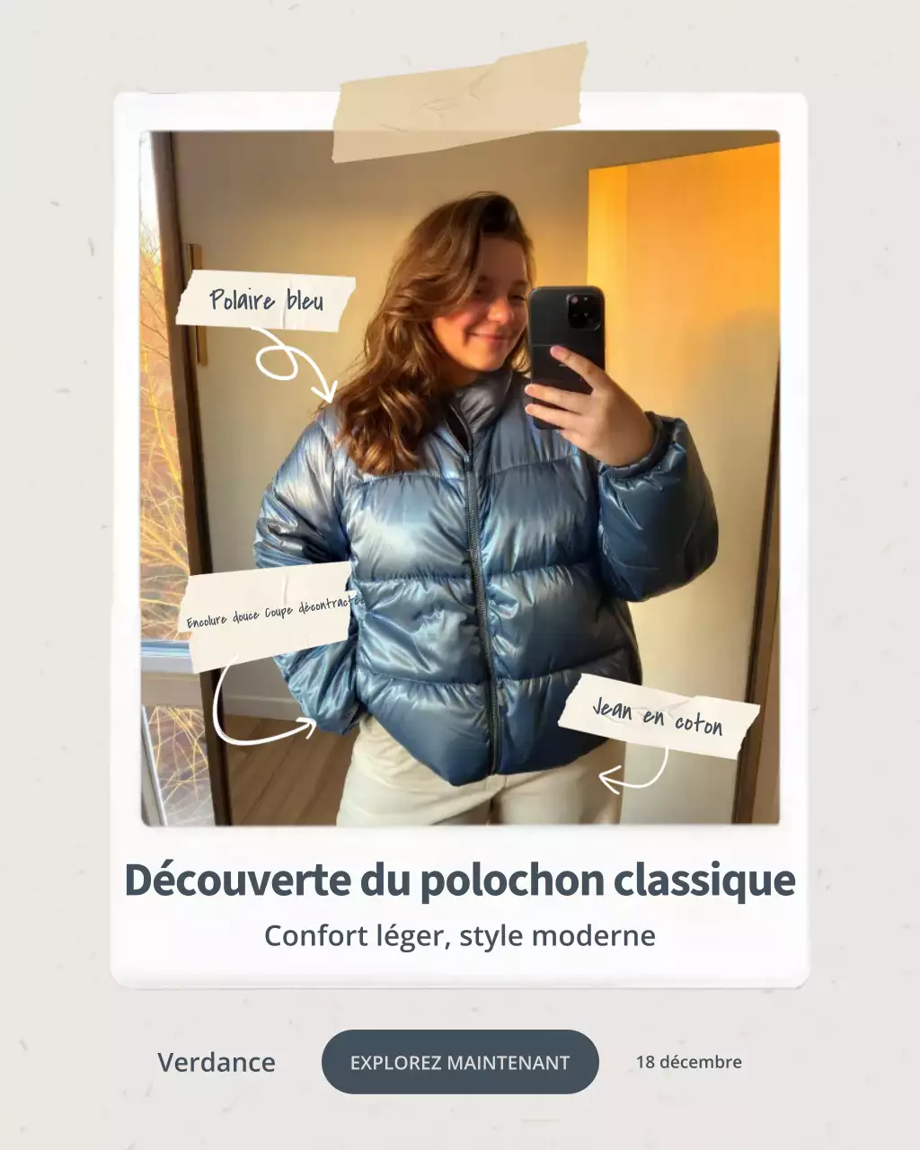 Promotion de la mode moderne bleue