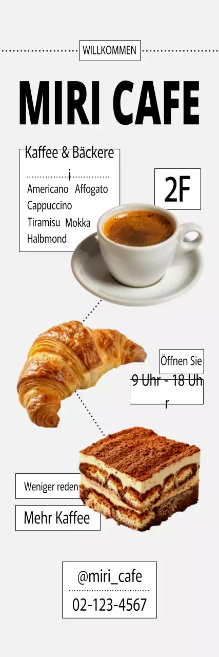 Graue Simple Cafe-Werbung