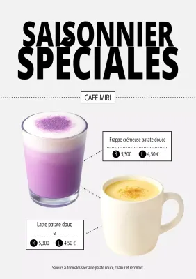 Promotion du menu du Yeonbora Modern Cafe