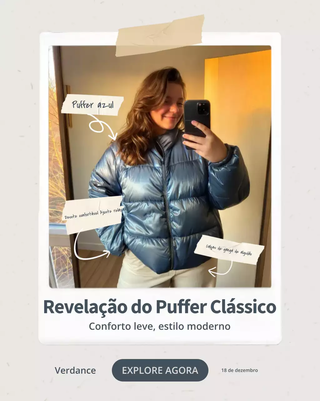 Promoção de Moda Moderna Azul