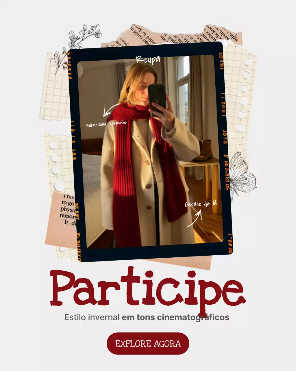 Promoção de Inverno Vintage Vermelho
