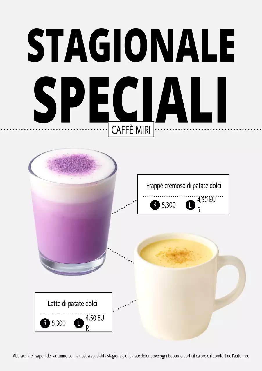 Promozione del menu del Yeonbora Modern Cafe