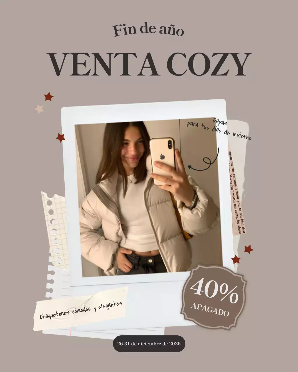 Promoción de moda moderna beige