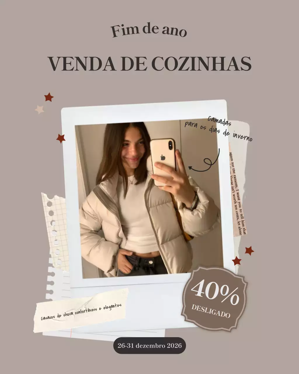 Promoção de Moda Moderna Bege