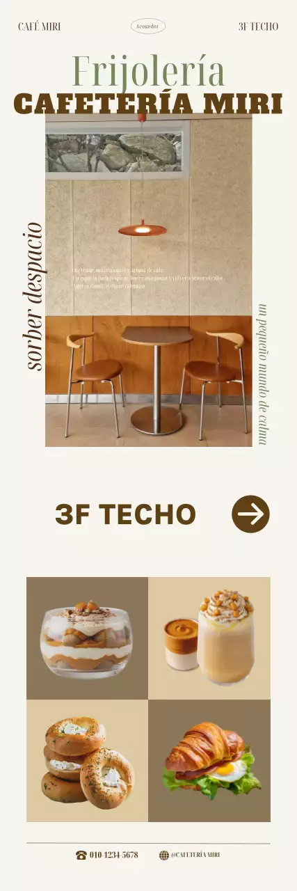 Promoción de cafetería moderna beige