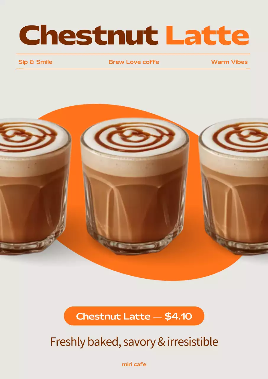 Orange Modern Cafe Menu Promotion